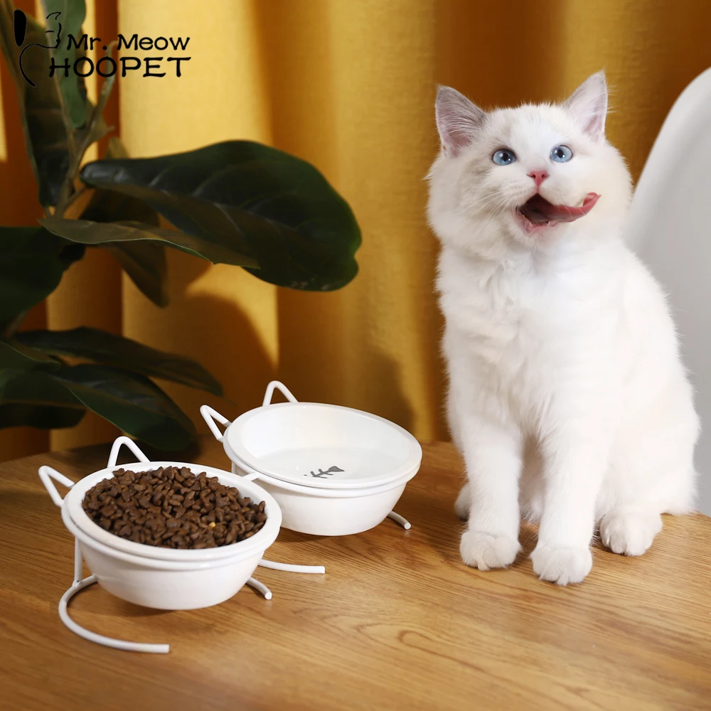 Hoopet Cat Double Bowl Cute High-Leg Ceramic Oblique Mouth Protect Cervical Spine Prevent Overturning Cat Food Water Bowl
Hoopet Cat Double Bowl Cute High-Leg Ceramic Oblique Mouth Protect Cervical Spine Prevent Overturning Cat Food Water Bowl
