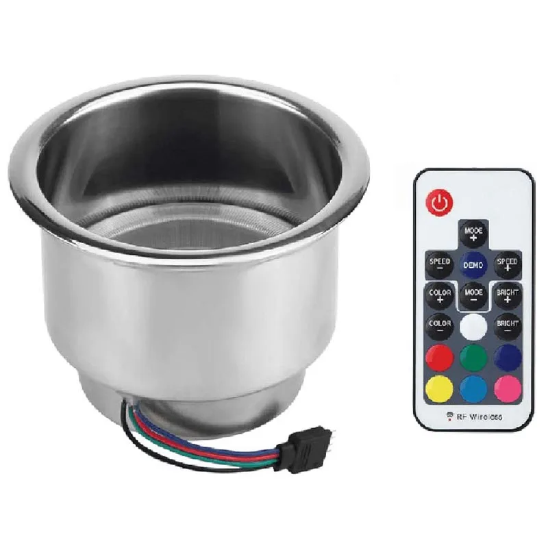 12V 3W RGB Color Stainless Steel Water Cup Holder for Marine Vehicle LED Remote Control Cup Holder
12V 3W RGB Color Stainless Steel Water Cup Holder for Marine Vehicle LED Remote Control Cup Holder