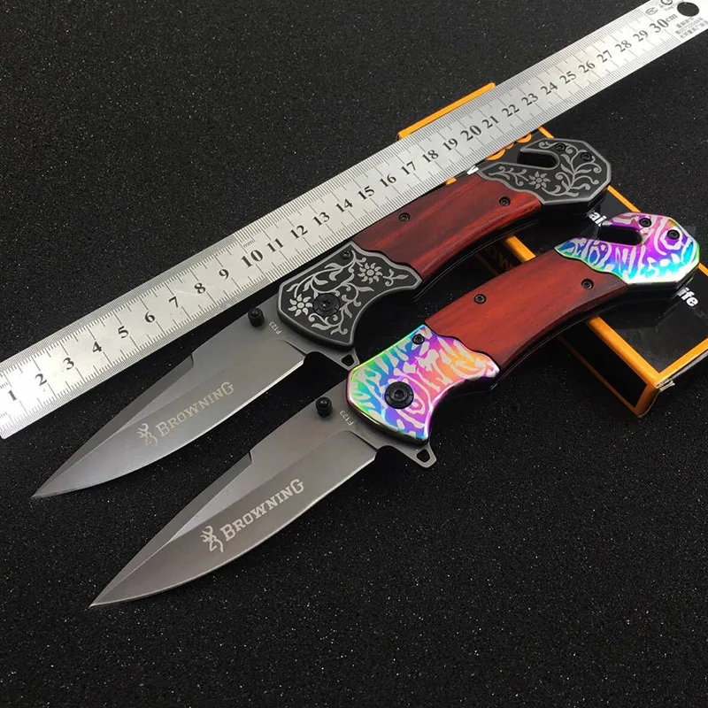 High Hardness Folding Knife Camping Tactics Outdoor Browning Wooden Handle Multifunctional Survival Self Defense Portable Knife
High Hardness Folding Knife Camping Tactics Outdoor Browning Wooden Handle Multifunctional Survival Self Defense Portable Knife