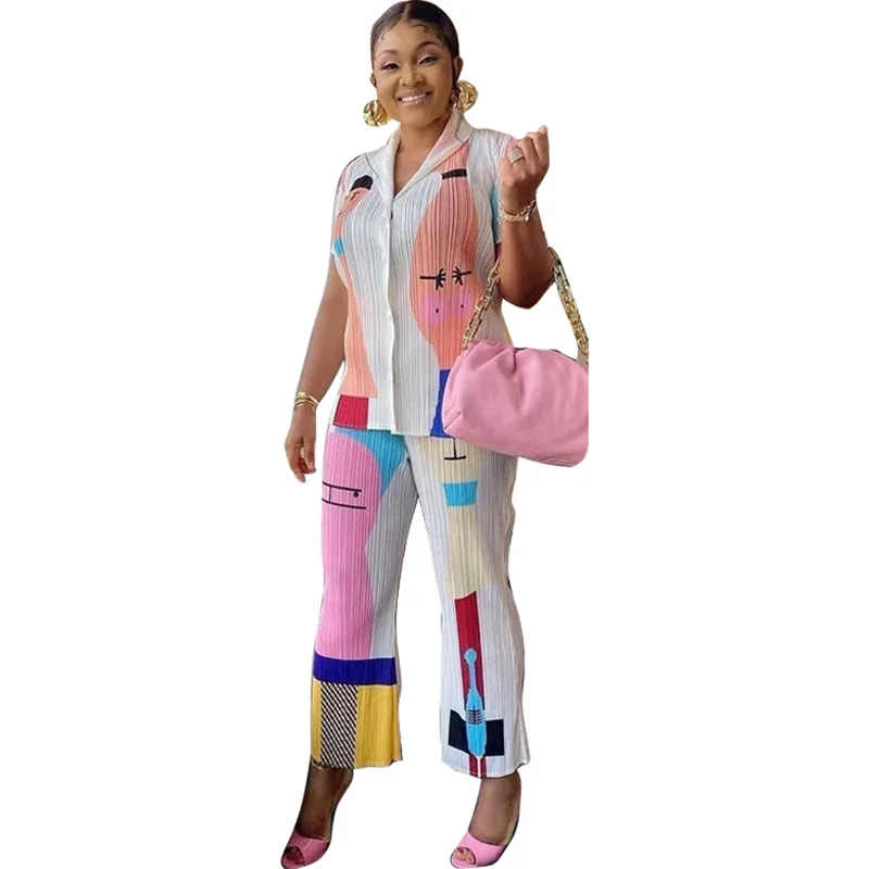 High Street Women's Suit Summer Short Sleeve Print 2 Pieces Lapel Top Pants Matching Casual Suit Special Price
High Street Women's Suit Summer Short Sleeve Print 2 Pieces Lapel Top Pants Matching Casual Suit Special Price