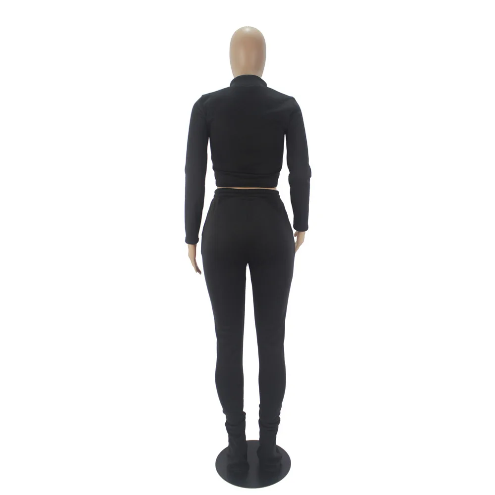 Pink Letter Print Solid Two Piece Sets Women 2021 Autumn High Necked Long Sleeve Crop Top and Drawstring Stacked Pant Hot Outfit 
Pink Letter Print Solid Two Piece Sets Women 2021 Autumn High Necked Long Sleeve Crop Top and Drawstring Stacked Pant Hot Outfit