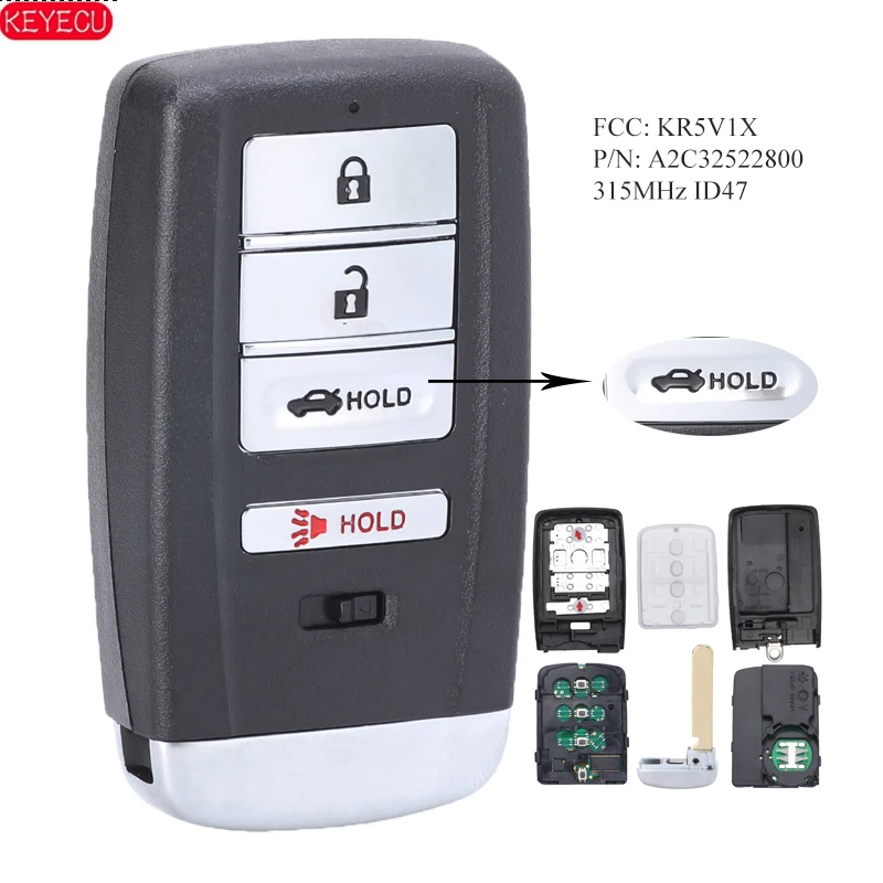 KEYECU умный дистанционный ключ 3 + 1B FSK 315 МГц PCF7953X HITAG 3 47 чип для A * Кура MDX RDX ILX TLX 2014-2019 - FCC: KR5V1X
KEYECU умный дистанционный ключ 3 + 1B FSK 315 МГц PCF7953X HITAG 3 47 чип для A * Кура MDX RDX ILX TLX 2014-2019 - FCC: KR5V1X