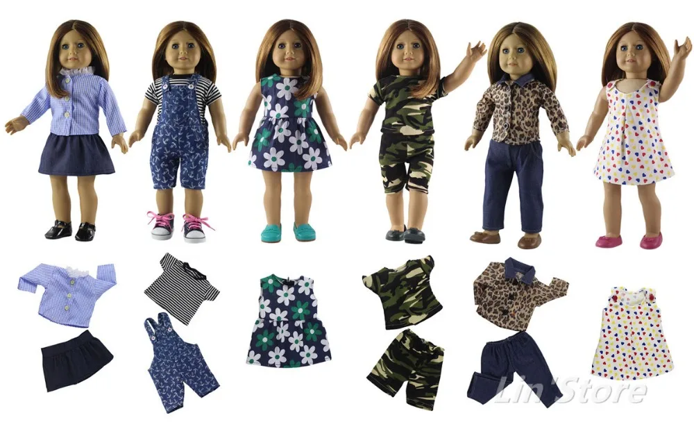 New Style 6 Set Doll Clothes Princess Dress Fashion Casual Wear for 18" American Doll
New Style 6 Set Doll Clothes Princess Dress Fashion Casual Wear for 18" American Doll