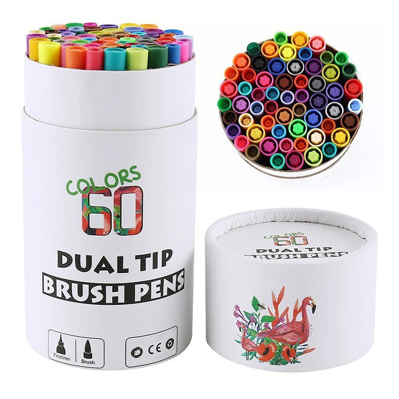 Art Markers Pen Dual Tips Coloring Brush Fineliner Watercolor Pens for Calligraphy Drawing Sketching Coloring Book Stationery
Art Markers Pen Dual Tips Coloring Brush Fineliner Watercolor Pens for Calligraphy Drawing Sketching Coloring Book Stationery