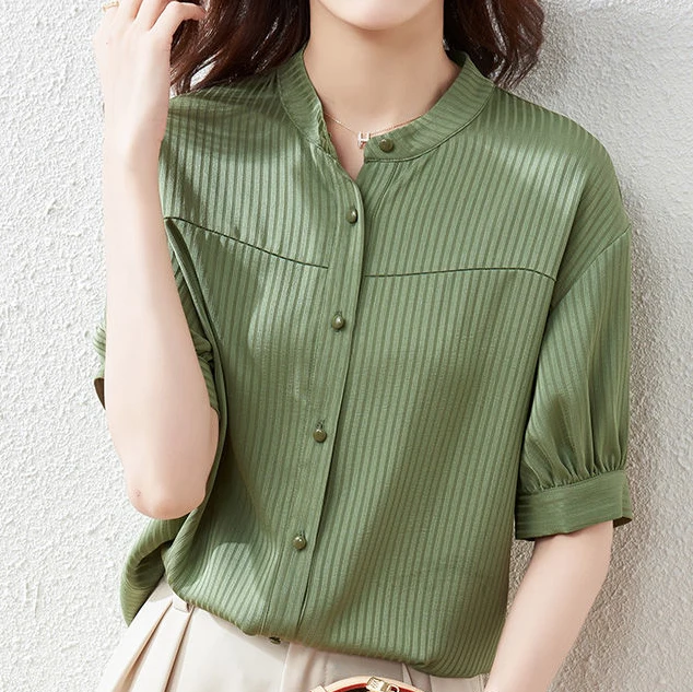 Chiffon round neck shirt women's design sense 2021 summer new fashion casual short-sleeved shirt ladies tops blouses
Chiffon round neck shirt women's design sense 2021 summer new fashion casual short-sleeved shirt ladies tops blouses