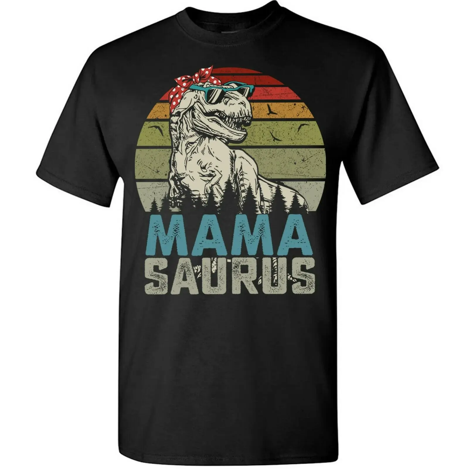 

Vintage Mama Saurus Mom Mommy T-Rex Dinosaur Mother's Day Gift T-Shirt. Summer Cotton O-Neck Short Sleeve Mens T Shirt New S-3XL