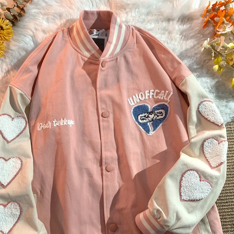 Cardigan Jacket Ins Autumn and Winter New Y2k American Retro Sweet Love Embroidery Baseball Uniform Couple Long-sleeved Clothes
Cardigan Jacket Ins Autumn and Winter New Y2k American Retro Sweet Love Embroidery Baseball Uniform Couple Long-sleeved Clothes
