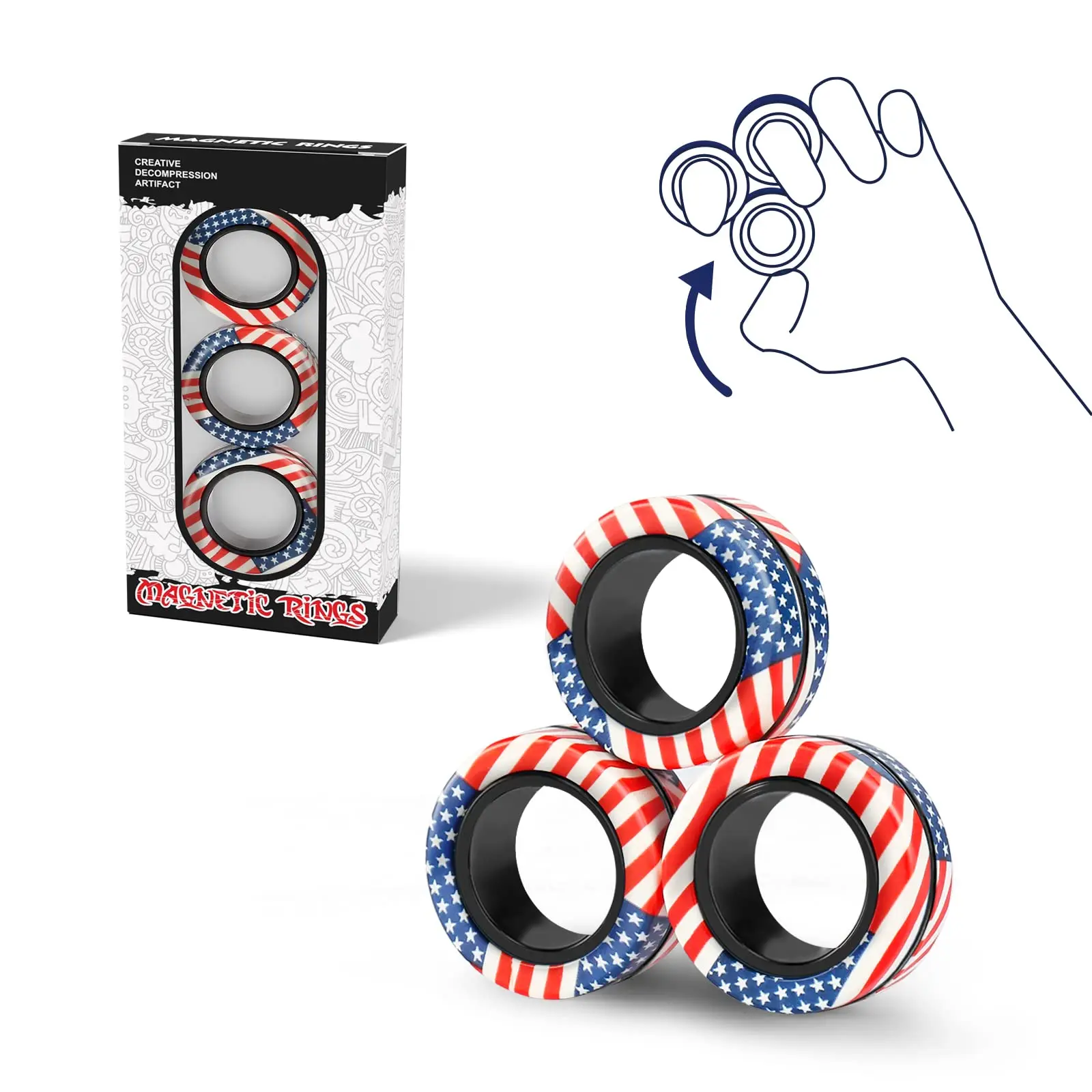 Magnetic Rings Fidget Toy Set, Idea ADHD Fidget Toys, Stress Toys and Sensory Toys Fidget Ring Spins for Anxiety Stress Relief
Magnetic Rings Fidget Toy Set, Idea ADHD Fidget Toys, Stress Toys and Sensory Toys Fidget Ring Spins for Anxiety Stress Relief