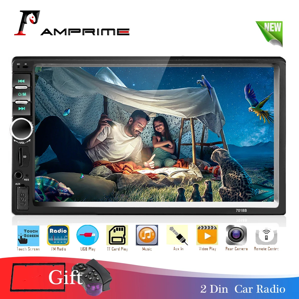 Автомагнитола AMPrime 2 Din 7 " USB AUX FM мультимедийный плеер с поддержкой камеры Mirror Link