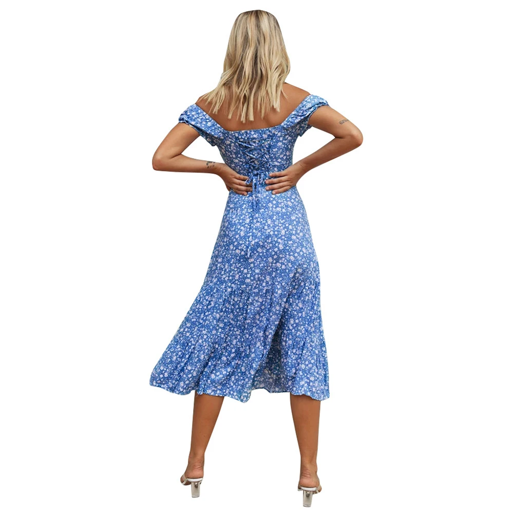 Women Dress Off Shoulder Dress Summer Floral Beach Boho Party Maxi Sundress Dresses
Women Dress Off Shoulder Dress Summer Floral Beach Boho Party Maxi Sundress Dresses