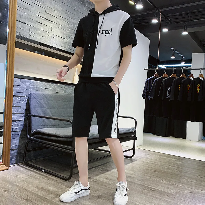 Korean casual short-sleeved T-shirt two-piece male student summer new loose sports suit male
Korean casual short-sleeved T-shirt two-piece male student summer new loose sports suit male