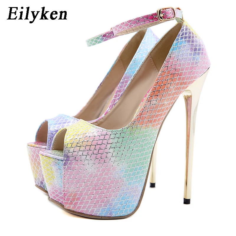 Eilyken Patent Leather Women Pumps High Heels Fashion Rainbow Color Peep Toe Ankle Buckle Strap Sandals Platform Wedding Shoes
Eilyken Patent Leather Women Pumps High Heels Fashion Rainbow Color Peep Toe Ankle Buckle Strap Sandals Platform Wedding Shoes