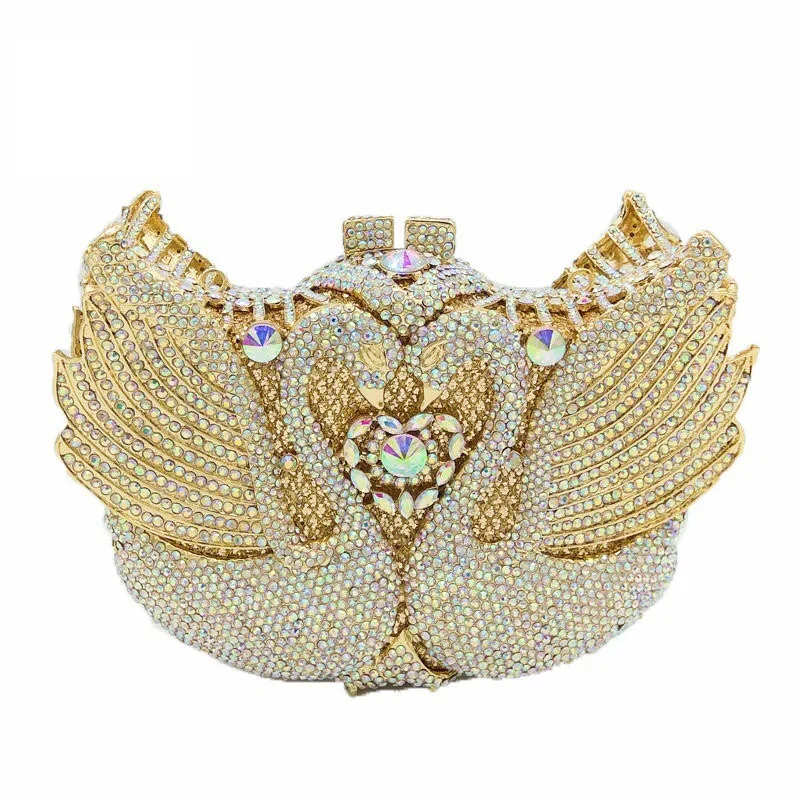 Ladies Top Fashion High Quality Beading Sparkle Swan Shape Diamond Crystal Evening Handbags Clutch Party Purse
Ladies Top Fashion High Quality Beading Sparkle Swan Shape Diamond Crystal Evening Handbags Clutch Party Purse
