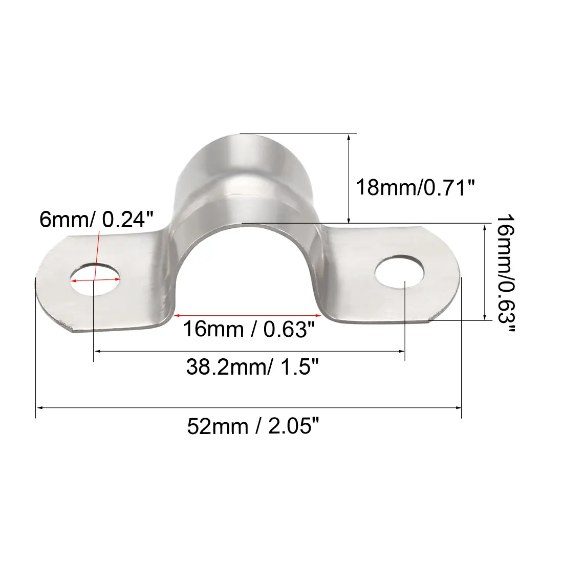 Rigid Pipe Strap, 304 Stainless Steel, 2 Holes Clamps, Parts Part 16mm 20 Pcs
Rigid Pipe Strap, 304 Stainless Steel, 2 Holes Clamps, Parts Part 16mm 20 Pcs