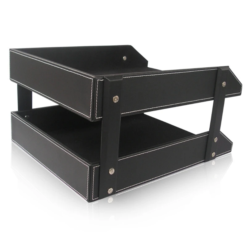 A4 Document File Organizer Tray Double Layers Desk PU Leather Paper Holder Rack
A4 Document File Organizer Tray Double Layers Desk PU Leather Paper Holder Rack