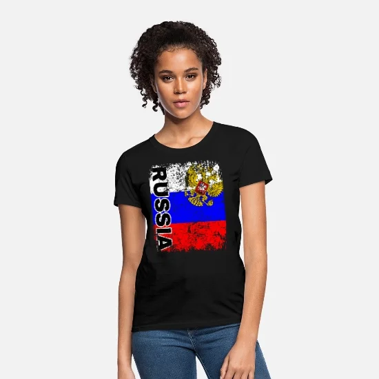 

Russia Flag Russian Roots Vintage Retro Look Perfect Gift Idea for Birthday Women's T Shirt