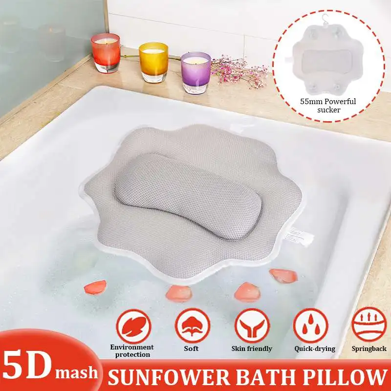 5D Bathtub Head Rest Pillow Non-Slip Mesh Spa Cushioned Bath Tub Spa Pillow With Suction Cups For Neck And Back Bathroom Supply
5D Bathtub Head Rest Pillow Non-Slip Mesh Spa Cushioned Bath Tub Spa Pillow With Suction Cups For Neck And Back Bathroom Supply