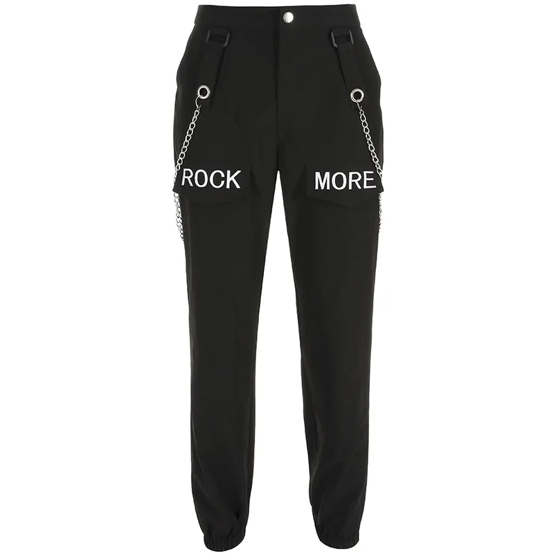 Hip Hop Patchwork Chains Pants Women Elastic High Waist Black Track Pants Capris Embroidery Letter Trousers Female
Hip Hop Patchwork Chains Pants Women Elastic High Waist Black Track Pants Capris Embroidery Letter Trousers Female