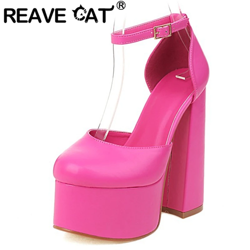 REAVE CAT Women Platform Sandals Round Toe High Heels Ankle Strap Solid Color Large Size 35-42 Black White Rose Red Spring S3120
REAVE CAT Women Platform Sandals Round Toe High Heels Ankle Strap Solid Color Large Size 35-42 Black White Rose Red Spring S3120