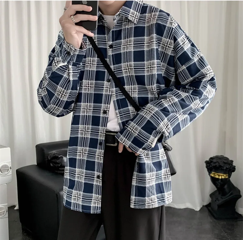 Men Literature Vintage Harajuku Plaid Loose Casual Shirt Preppy Style Students Long Sleeve Coat Top Clothes Outwear High Street
Men Literature Vintage Harajuku Plaid Loose Casual Shirt Preppy Style Students Long Sleeve Coat Top Clothes Outwear High Street