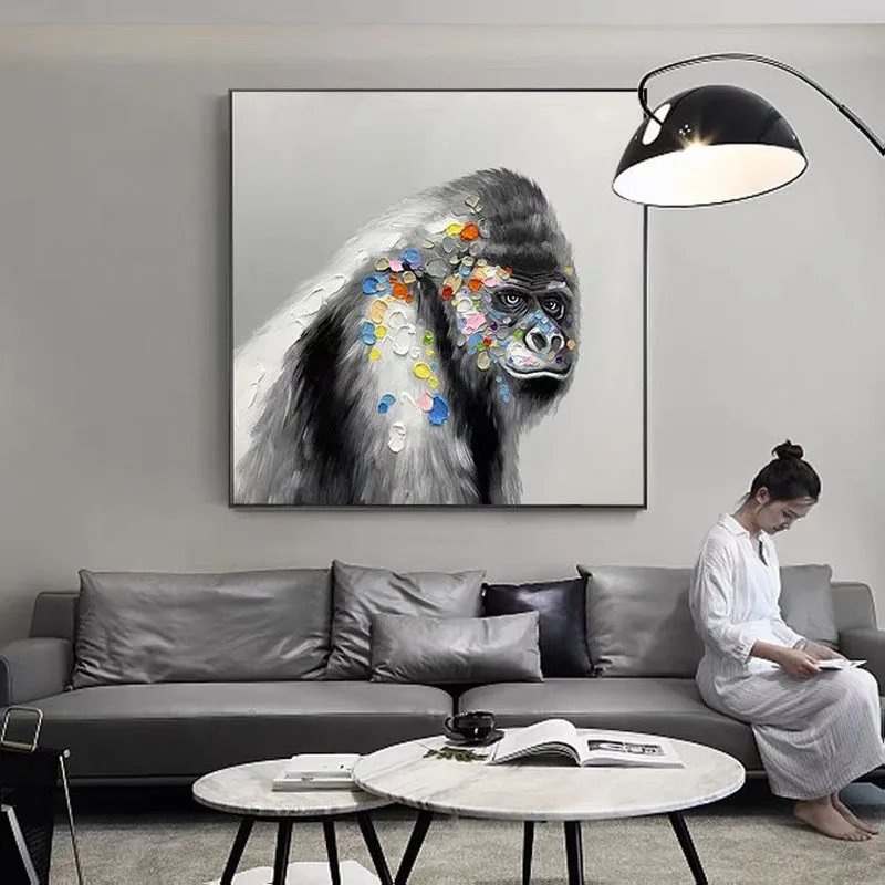 100% Hand Painted Abstract Oil Painting Wall Art Modern Monkey Picture Modern On Canvas Decor For Living Room Office No Frame
100% Hand Painted Abstract Oil Painting Wall Art Modern Monkey Picture Modern On Canvas Decor For Living Room Office No Frame