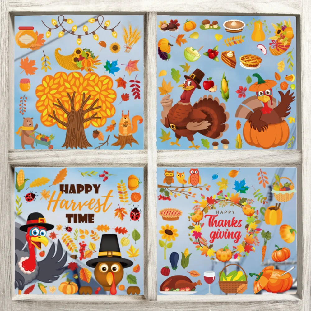 Thanksgiving Turkey Stickers Autumn Decorations Window Glass Sticker Pumpkin Maple Leaf Thanksgiving Day Party Wall Sticker DIY
Thanksgiving Turkey Stickers Autumn Decorations Window Glass Sticker Pumpkin Maple Leaf Thanksgiving Day Party Wall Sticker DIY