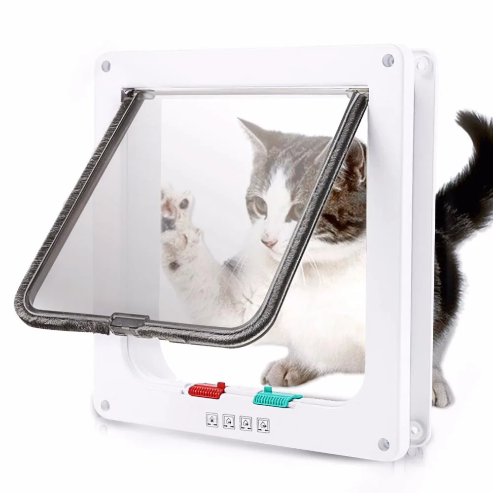 Dog Cat Flap Door with 4 Way Security Lock Flap Door for Dog Cats Kitten ABS Plastic Small Pet Gate Door Kit Cat Dogs Flap Doors
Dog Cat Flap Door with 4 Way Security Lock Flap Door for Dog Cats Kitten ABS Plastic Small Pet Gate Door Kit Cat Dogs Flap Doors