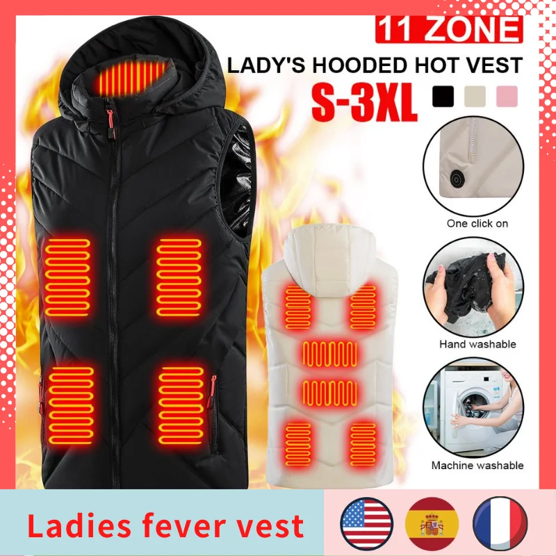 11 Zone Heating Vest Ladies Vest Warm Winter Hooded Heating Vest 3 Thermoelectric Heating Jacket Winter Outdoor Warm Jacket New
11 Zone Heating Vest Ladies Vest Warm Winter Hooded Heating Vest 3 Thermoelectric Heating Jacket Winter Outdoor Warm Jacket New