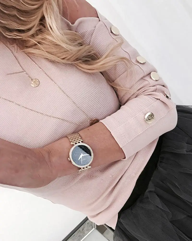 Woman Sexy Blouse Solid Cold Shoulder Buttoned Long Sleeve Casual Blouse 
Woman Sexy Blouse Solid Cold Shoulder Buttoned Long Sleeve Casual Blouse