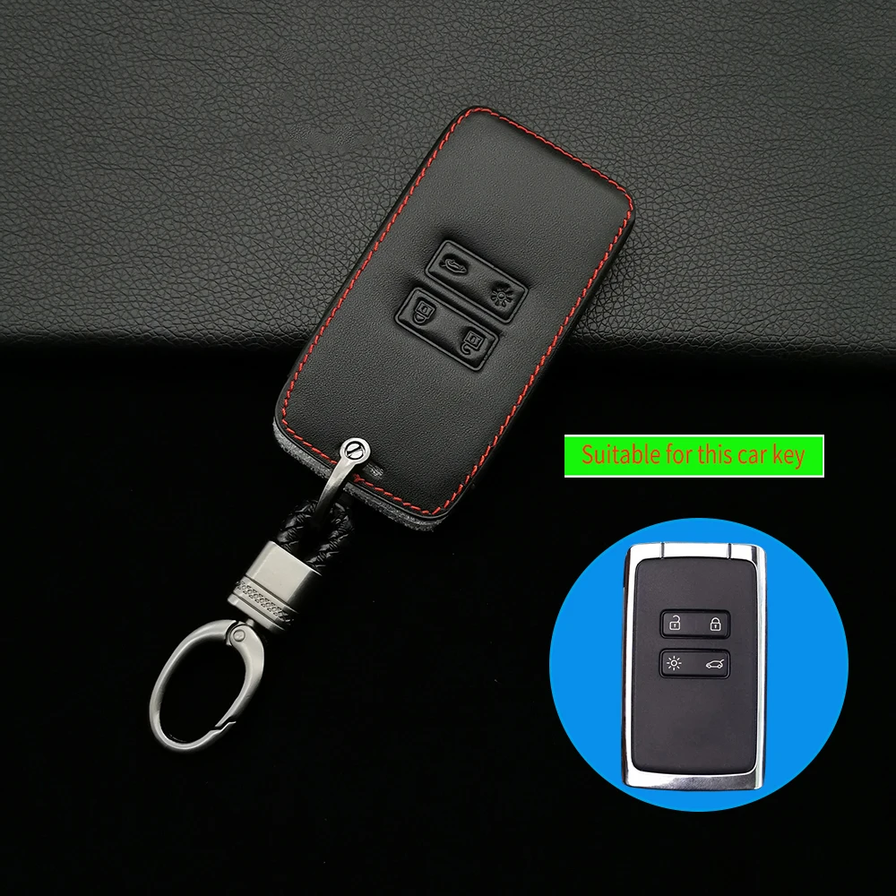 Leather Car Key Case Cover For Renault Koleos Kadjar Keychain Holder Protector Wallet 4-Button Smart Remote Control Box
Leather Car Key Case Cover For Renault Koleos Kadjar Keychain Holder Protector Wallet 4-Button Smart Remote Control Box
