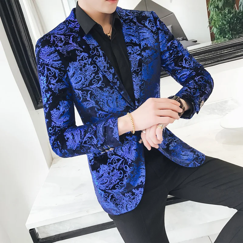 Floral Men's Dress Suit blazer hombre Lapel Slim Fit Stylish Business Casual mens blazers pius size 5XL Party Prom clothes blue
Floral Men's Dress Suit blazer hombre Lapel Slim Fit Stylish Business Casual mens blazers pius size 5XL Party Prom clothes blue