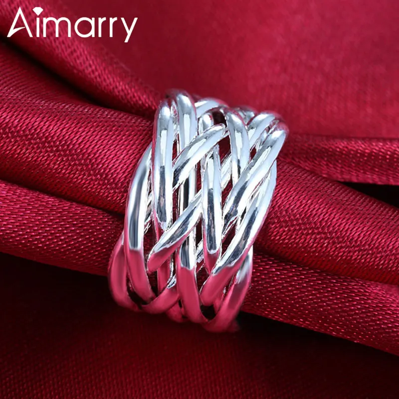 Aimarry 925 Sterling Silver Weave Adjustable Open Ring For Women Charm Gift Party Engagement Wedding Fashion Jewelry
Aimarry 925 Sterling Silver Weave Adjustable Open Ring For Women Charm Gift Party Engagement Wedding Fashion Jewelry