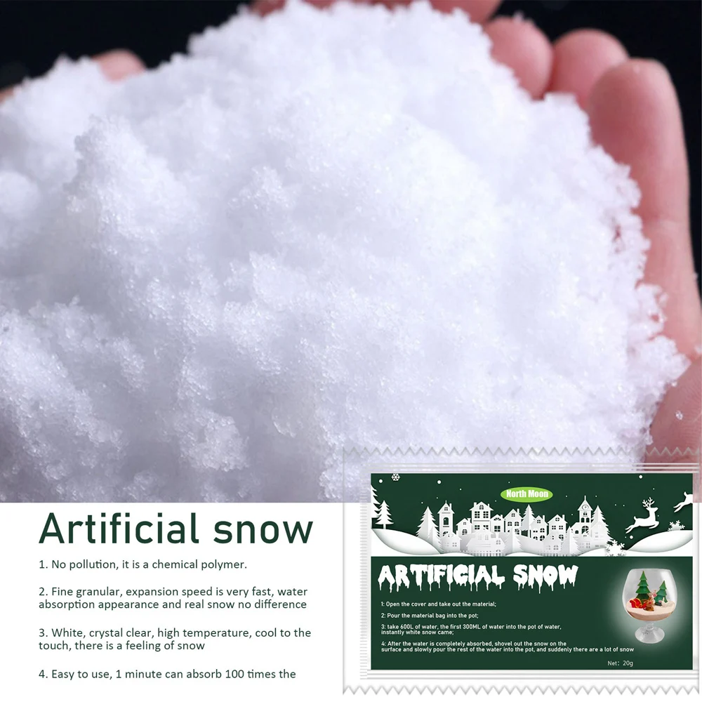Christmas Artificial Snow Sparkling Fake Snow Powder for Christmas Tree Home Party Decoration can CSV
Christmas Artificial Snow Sparkling Fake Snow Powder for Christmas Tree Home Party Decoration can CSV