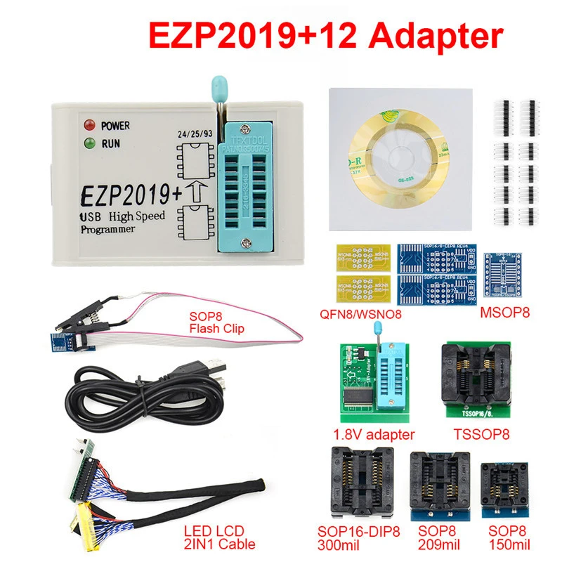 Высокоскоростной программатор SPI EZP2019 флеш-программатор 24/25/93 Bios 25T80 запись