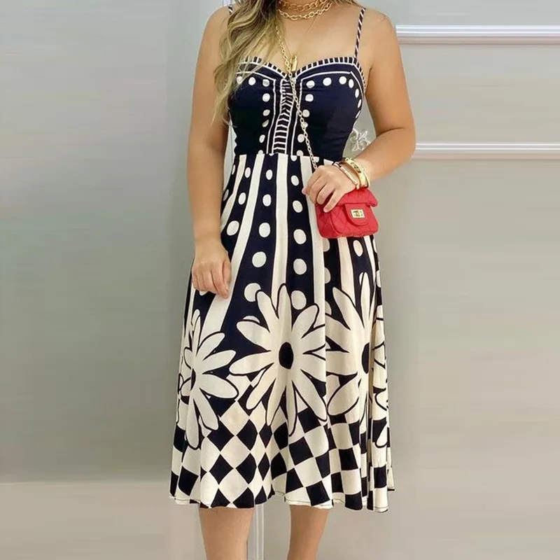 Женское платье с поясом и принтом, новинка 2021 
Женское платье с поясом и принтом, новинка 2021