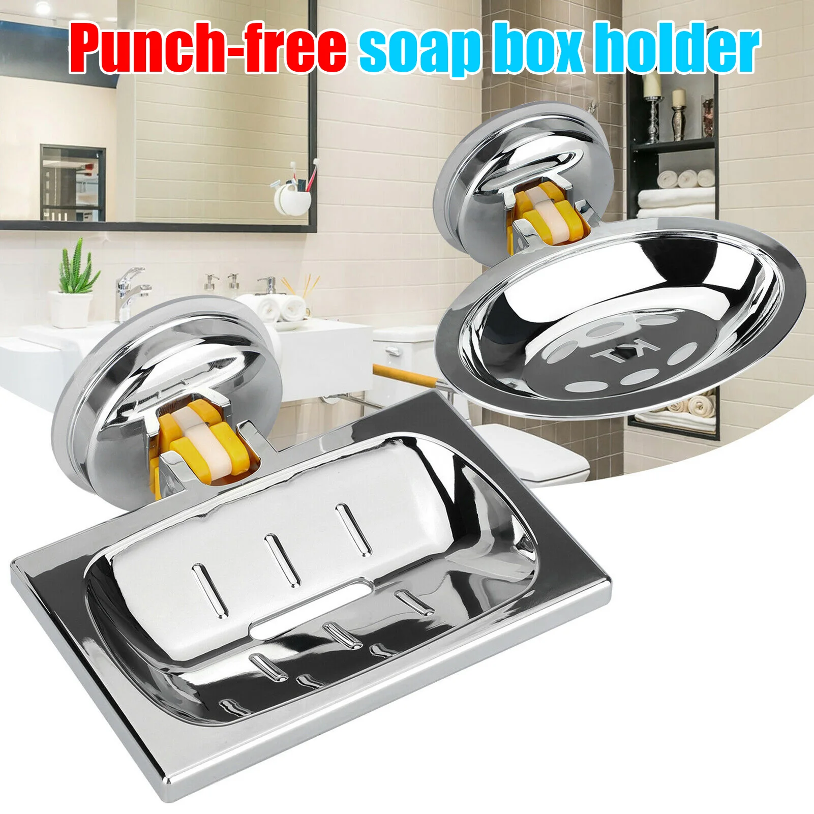 Punch-free Stainless Steel Soap Holder Wall-mounted Soap Dish with Suction Cup Drain Plate for Kitchen Bathroom XH8Z
Punch-free Stainless Steel Soap Holder Wall-mounted Soap Dish with Suction Cup Drain Plate for Kitchen Bathroom XH8Z