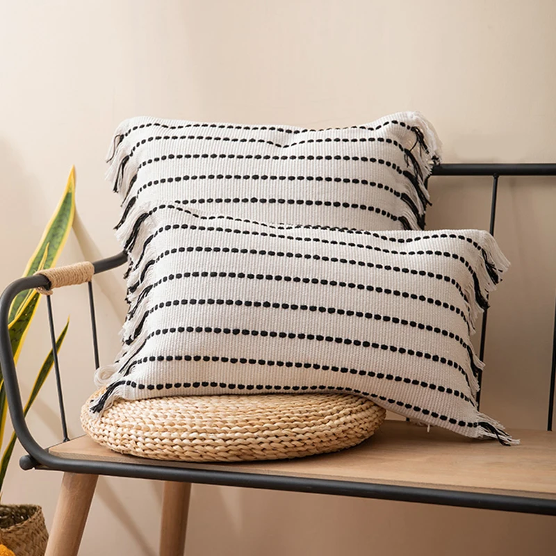 Cushion Cover Tassels Pillow Cover Mustard Ivory Black Cotton Woven Stripe for Home Decoration Sofa Bed 45x45cm/30x50cm/50x50cm
Cushion Cover Tassels Pillow Cover Mustard Ivory Black Cotton Woven Stripe for Home Decoration Sofa Bed 45x45cm/30x50cm/50x50cm