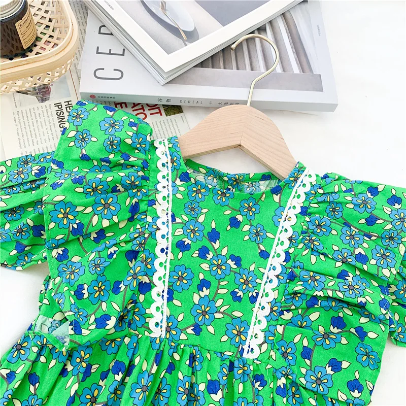 Girl's O-Neck Short Sleeve Korean Style Knee Length Cotton Summer Dresses Little Flowers Princess Dresses
Girl's O-Neck Short Sleeve Korean Style Knee Length Cotton Summer Dresses Little Flowers Princess Dresses