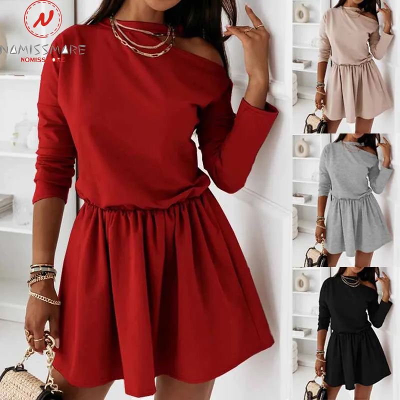 Fashion Women Solid Color A-Line Dress Hollow Out Design O-Neck Long Sleeve Elastic Mid Waist Spring Autumn Slim Mini Dress
Fashion Women Solid Color A-Line Dress Hollow Out Design O-Neck Long Sleeve Elastic Mid Waist Spring Autumn Slim Mini Dress
