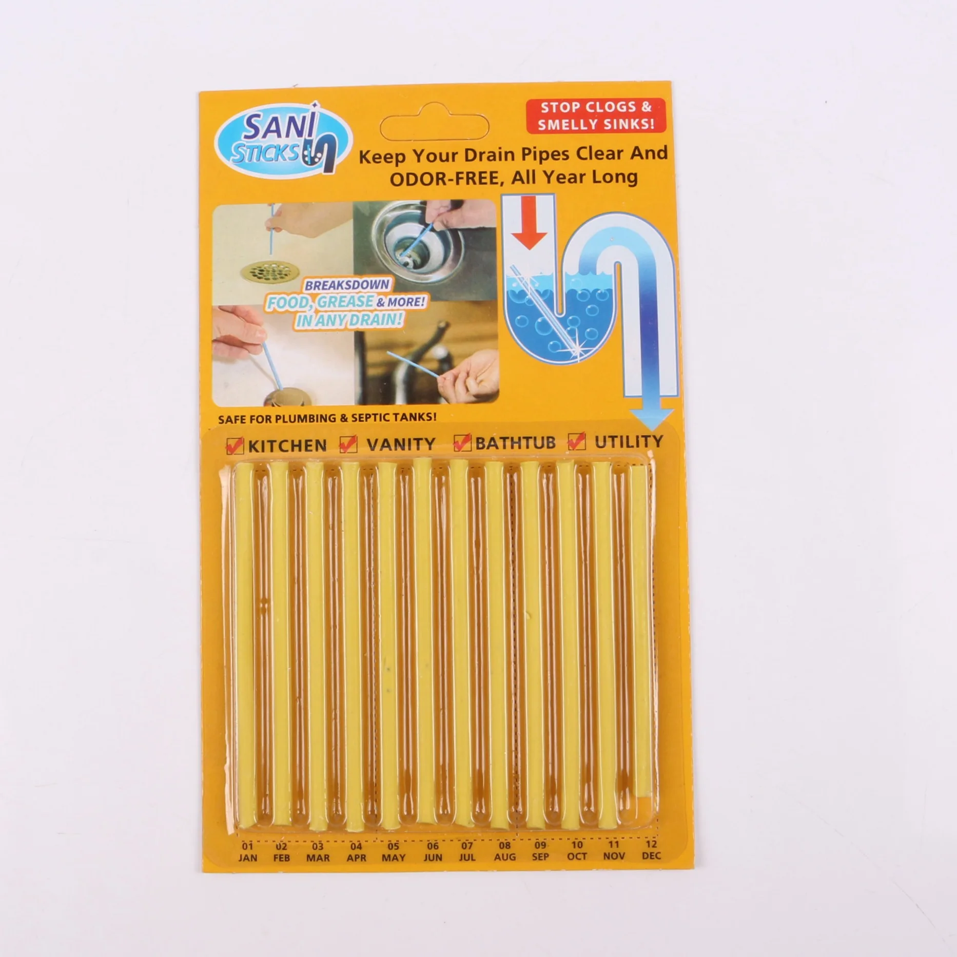 Clear Pipe Cleaning Rod Pipe Bathtub Decontamination Rod Deodorant Rod Sewer Decontamination Cleaning Rod
Clear Pipe Cleaning Rod Pipe Bathtub Decontamination Rod Deodorant Rod Sewer Decontamination Cleaning Rod