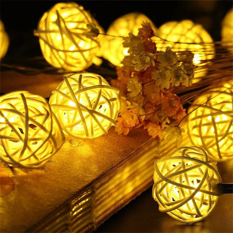Sepak Takraw Led Fairy String Lights Rattan Balls Cotton 5M 40LEDs Warm White Garland Chain Holiday Home Christmas Decoration
Sepak Takraw Led Fairy String Lights Rattan Balls Cotton 5M 40LEDs Warm White Garland Chain Holiday Home Christmas Decoration