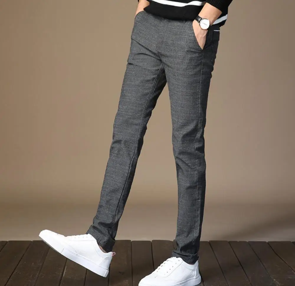 2020 spring Pants Men Casual Elastic Long Trousers Male Cotton lattice straight gray stretch Work Pant men's Large size 28-38
2020 spring Pants Men Casual Elastic Long Trousers Male Cotton lattice straight gray stretch Work Pant men's Large size 28-38