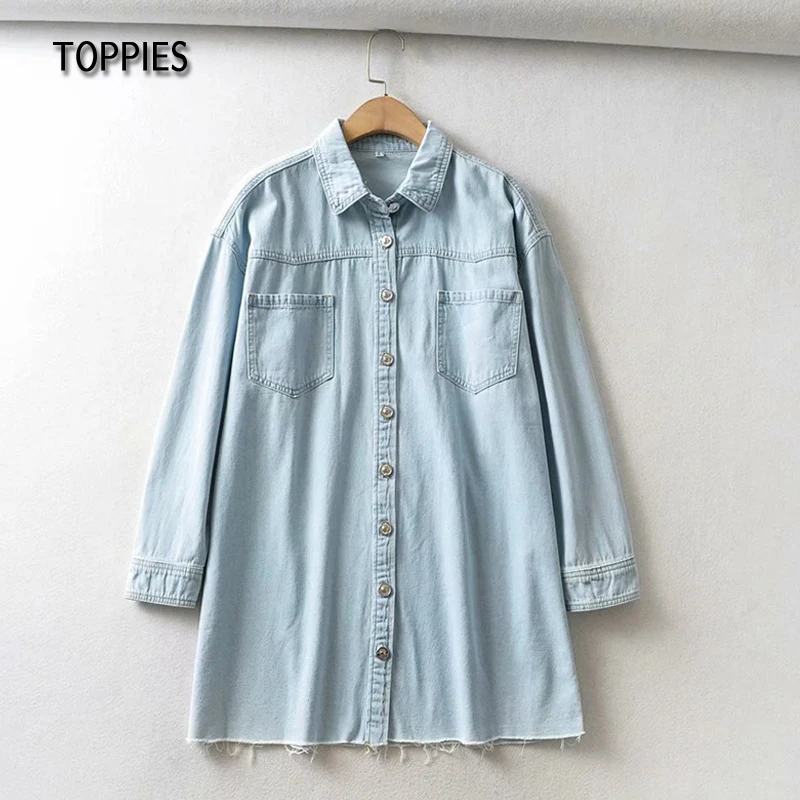 2021 Vintage Loose Denim Shirt Jacket Boyfriend Shirts Lazy Style Long Blouses Tops Turn Down Collar
2021 Vintage Loose Denim Shirt Jacket Boyfriend Shirts Lazy Style Long Blouses Tops Turn Down Collar