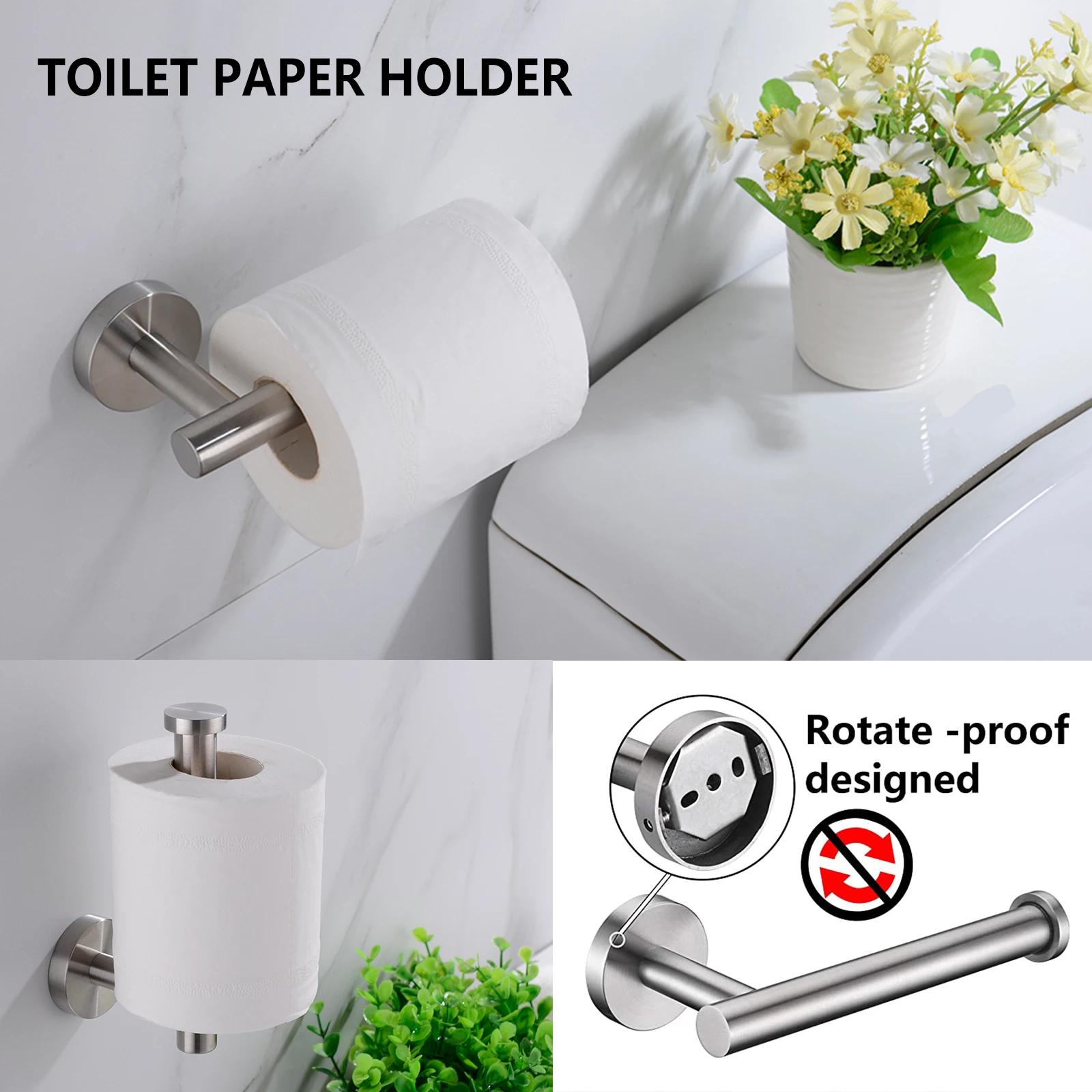Toilet Paper Holder Hand Towel Ring Set 2 Pieces Roll Towel Rack Stainless Steel Wall Mounted for Bathroom Kitchen
Toilet Paper Holder Hand Towel Ring Set 2 Pieces Roll Towel Rack Stainless Steel Wall Mounted for Bathroom Kitchen