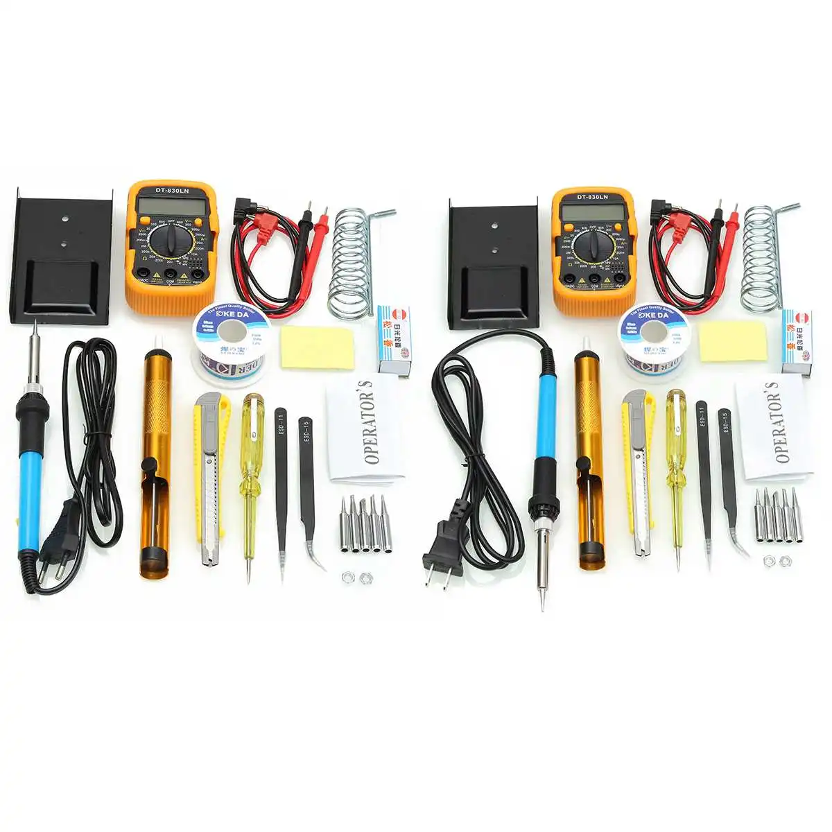 Temperature Adjustable Digital Electric Soldering Iron Kit 220V 110V 60W Welding Soldering Station Rework Repair Tools with Box
Temperature Adjustable Digital Electric Soldering Iron Kit 220V 110V 60W Welding Soldering Station Rework Repair Tools with Box