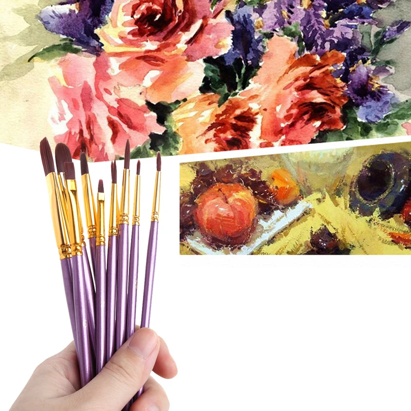 2021 New 10Pcs Artist Paint Brush Set Nylon Hair Watercolor Acrylic Oil Painting Drawing
2021 New 10Pcs Artist Paint Brush Set Nylon Hair Watercolor Acrylic Oil Painting Drawing