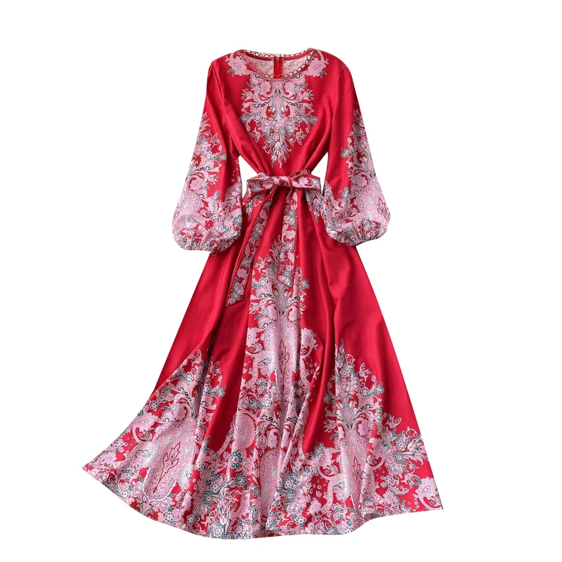 2021 Spring Fashion New Temperament Vestidos Female Round Neck Print Puff Sleeve Lace-up Waist Slim Miid Dress GK638
2021 Spring Fashion New Temperament Vestidos Female Round Neck Print Puff Sleeve Lace-up Waist Slim Miid Dress GK638