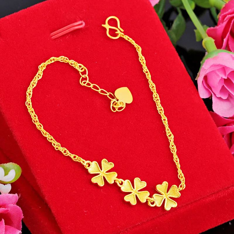 Yellow Gold Bracelet For Women Simple Sand gold Flower Chain Charm Bracelets Wedding Engagement Fashion Jewelry pulseras mujer
Yellow Gold Bracelet For Women Simple Sand gold Flower Chain Charm Bracelets Wedding Engagement Fashion Jewelry pulseras mujer