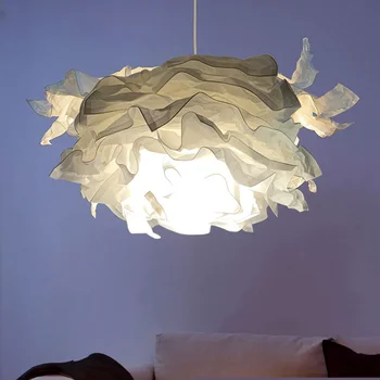 Nordic Paper Flower Pendant Lamp Creative House Handmade DIY Hanging Lamp Bedroom Restaurant Lustre Indoor Lighting Fixture E27