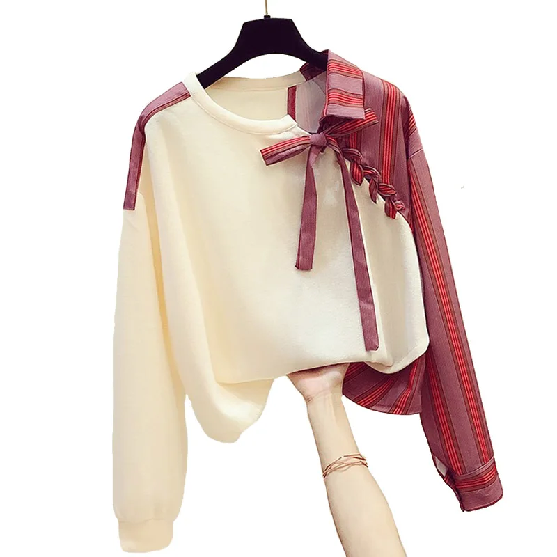 Womens Long Sleeve Drawstring Fake Two-piece irregular Stitching Sptried Sweatshirts Casual Autumn Casual Pullover Tops
Womens Long Sleeve Drawstring Fake Two-piece irregular Stitching Sptried Sweatshirts Casual Autumn Casual Pullover Tops